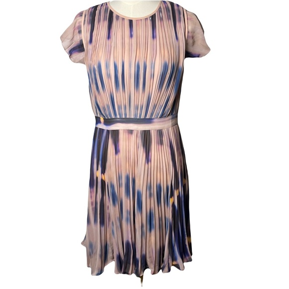 Catherine Malandrino Pleated Watercolor Print Dress – Size 8 - Picture 1 of 11